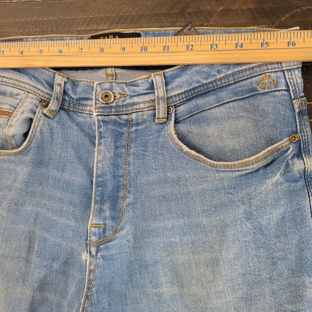 Zara Men's Premium Denim Slim Jeans Light Wash 32x30 Casual